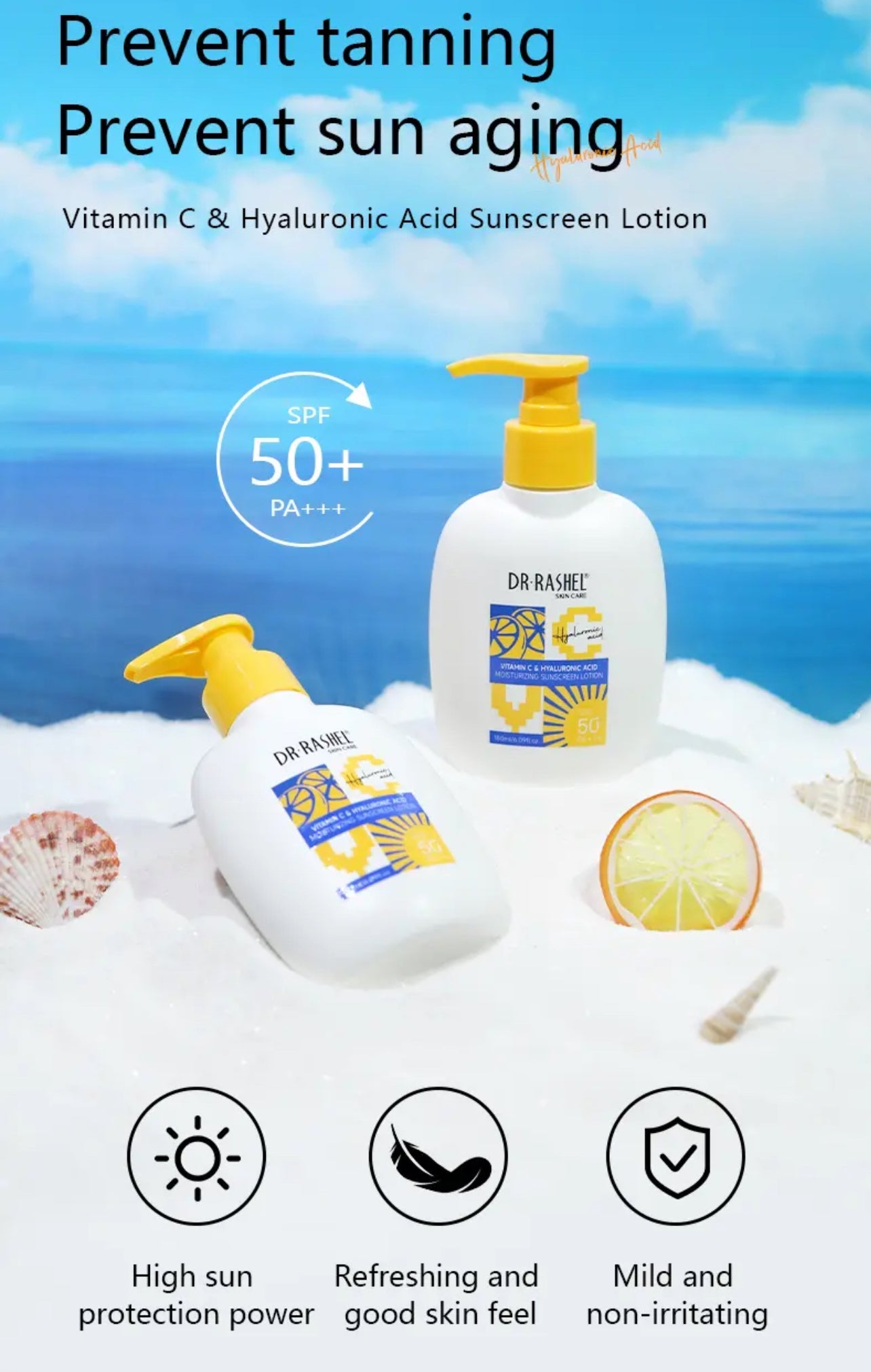 Dr Rashel Vitamin C & Hyaluronic Acid Moisturizing Sunscreen Lotion 18