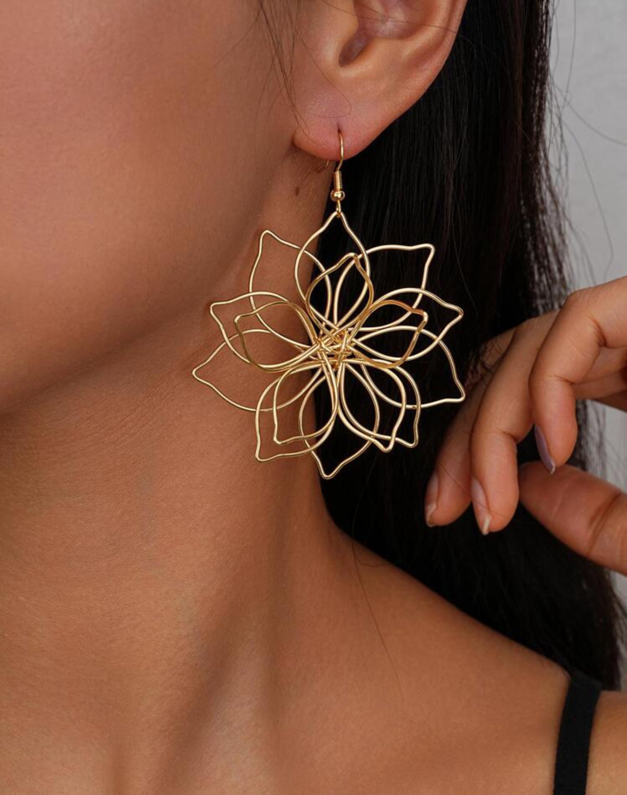 Bohemian Style Floral Pendant Earrings