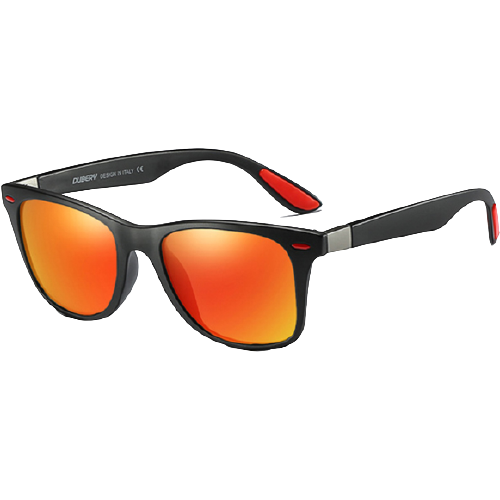 Dubery Polarized Sunglasses 100% UV Protection Black/Orange D4195 C1