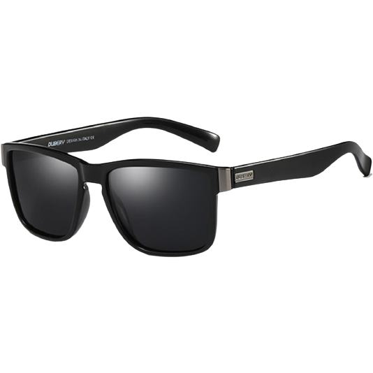 Dubery Polarized Sunglasses 100 UV Protection Bright Black Black D518